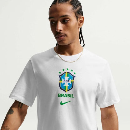 Camiseta Brasil Nike Crest Masculina - Branco